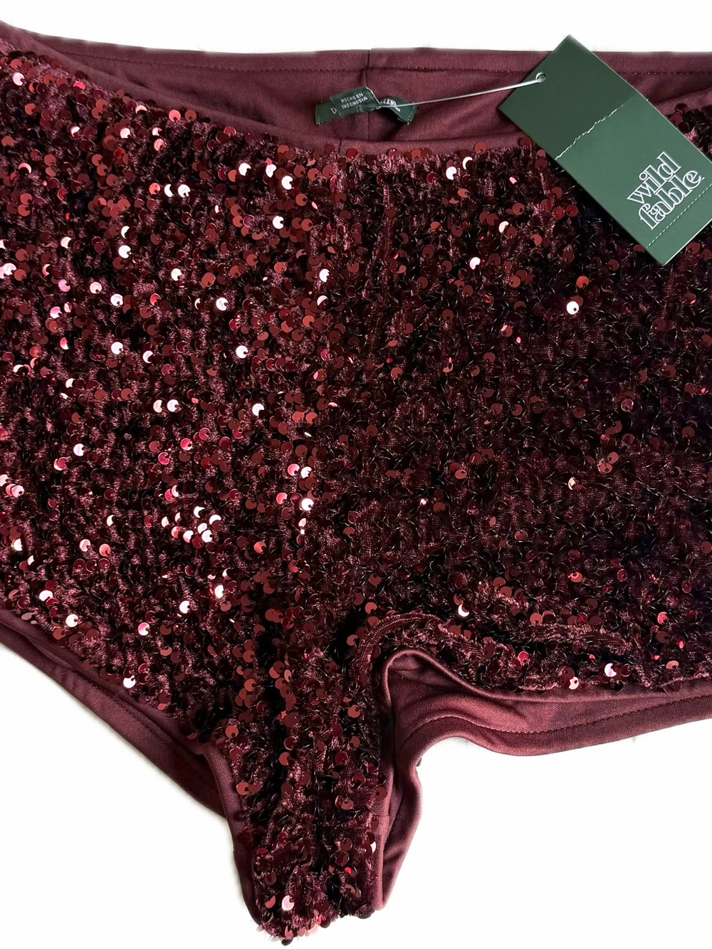 wild fable Burgundy Sequin Booty Shorts